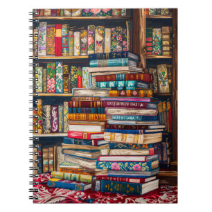 Caderno Espiral Livros bordados Bonito Notebook e Diário