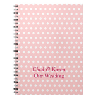 Caderno Espiral Livros de Casamento de Padrão de Bolinhas Clássica