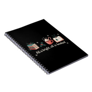 Caderno Espiral Livros de Natal Amante de Livros Leitores Feriado 