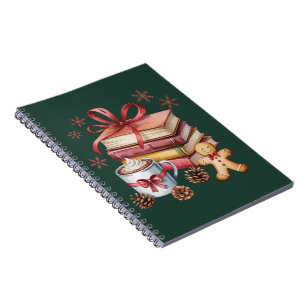 Caderno Espiral Livros de Natal Livros de Biscoito de Gengibre Cac