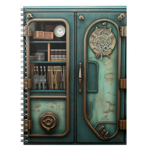 Caderno Espiral Livros incomuns de bronze da quebra-cabeça Steampu