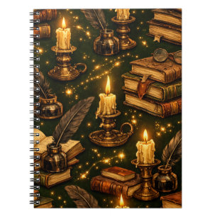 Caderno Espiral Livros Mágicos da Dark Academia Vintage