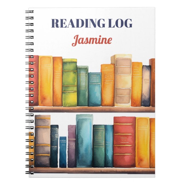 Caderno Espiral Livros Professor Estudante Lendo Monograma (Frente)