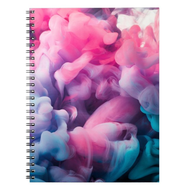 Caderno Espiral Lixo de tinta. Abstrato de fundo abstrato, tinta (Frente)