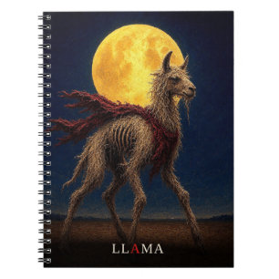 Caderno Espiral Llama Cachecol Vermelho gótico Surrealista