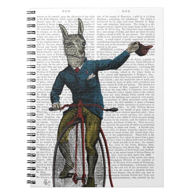 Caderno Espiral Llama sobre bicicleta (Frente)