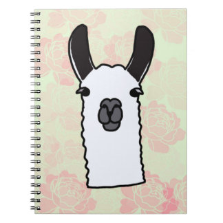 Caderno Espiral Llama with Peonies