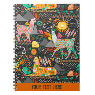 Caderno Espiral Llamas adoráveis - Notebook personalizado