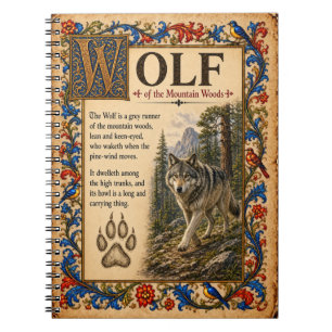 Caderno Espiral Lobo, Arte do Bestiário Medieval