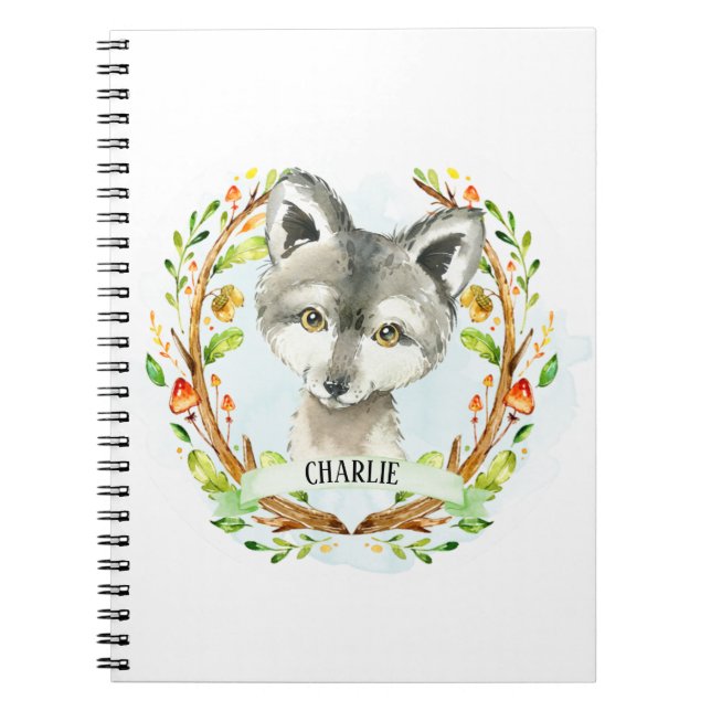Caderno Espiral Lobo Bebê (Frente)
