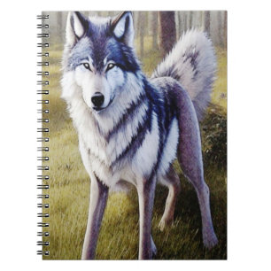 Caderno Espiral Lobo Colorido em Pé