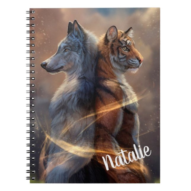 Caderno Espiral Lobo e Tigre (Frente)