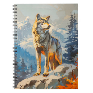 Caderno Espiral Lobo majestoso