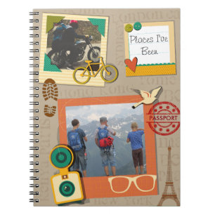 Caderno Espiral Locais onde fui Viagem de Fotografias Personalizad