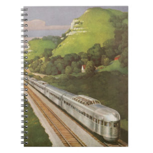 Caderno Espiral Locomotiva Antiga no Campo, Férias de Trem