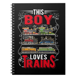 Caderno Espiral Locomotiva para Crianças de Comboio Menino