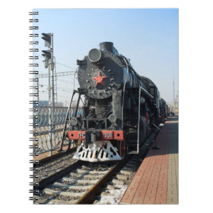 Caderno Espiral Locomotiva russa P-0001 Vitória (Pobeda).