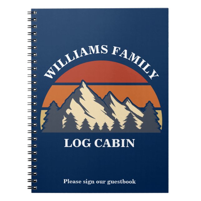 Caderno Espiral Log Cabin Mountain Vacation Rental Guest Book (Frente)