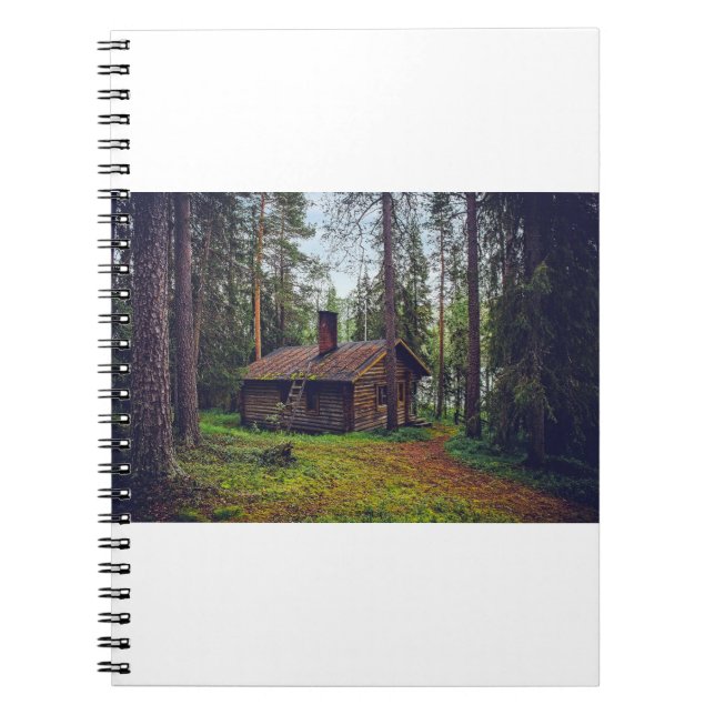 Caderno Espiral Login Cabine Casa residencial Finlândia Paisagem (Frente)