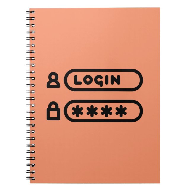 CADERNO ESPIRAL LOGIN / MOT DE PASSE (Frente)