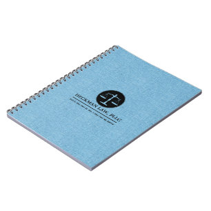 Caderno Espiral Logotipo Azul de Justiça em Linho Preto