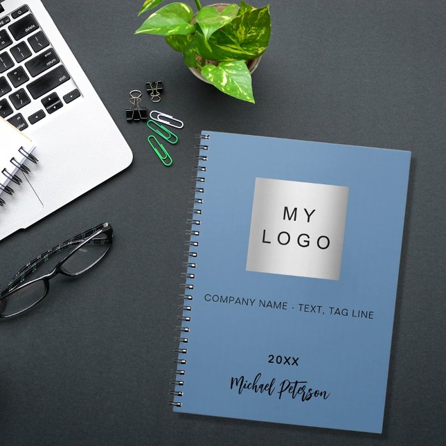 Caderno Espiral logotipo comercial de script nome azul (Criador carregado)