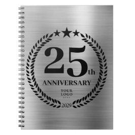 Caderno Espiral Logotipo comercial do 25 Silver
