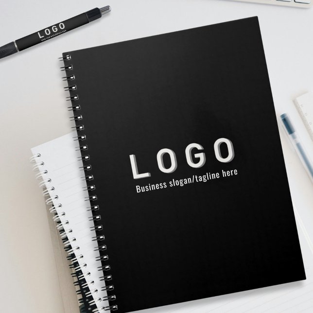Caderno Espiral Logotipo comercial preto (Criador carregado)