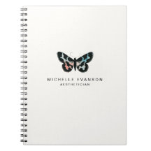 Logotipo da borboleta de cor aquática minimalista
