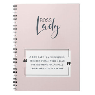 Caderno Espiral Logotipo da Chefa Citação Motivacional Rosa Bege
