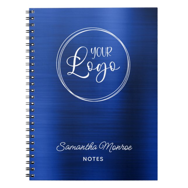 Caderno Espiral Logotipo da empresa Royal Marinho Blue Foil Meetin (Frente)