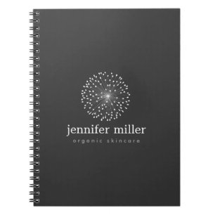 Caderno Espiral LOGOTIPO DANDELION STARBURST em BRANCO personalizá