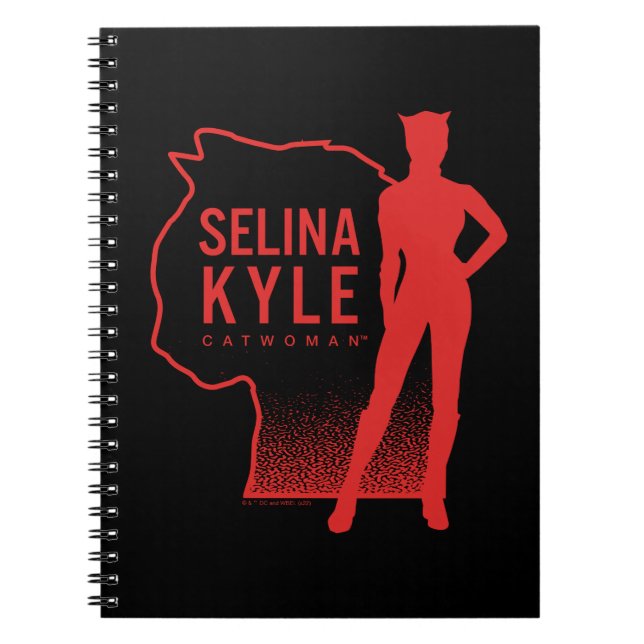 Caderno Espiral Logotipo de Contorno de Selina Kyle CatWomen (Frente)