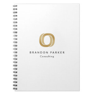 Caderno Espiral Logotipo de Empreendedor Profissional Simples em O
