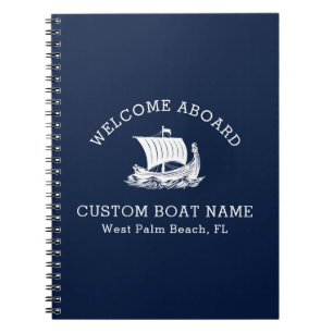 Caderno Espiral Logotipo de navio náutico de barco capitão persona