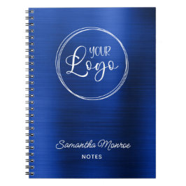 Caderno Espiral Logotipo de Negócios Marinha Azul Folha Reunião