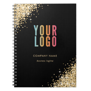 Caderno Espiral Logotipo de Negócios Ouro Preto Promocional