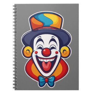 Caderno Espiral Logotipo de Palhaço Feliz Fofo para Crianças