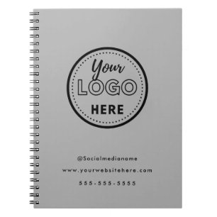 Caderno Espiral Logotipo de Promo Gray Minimalista de Marcas Profi
