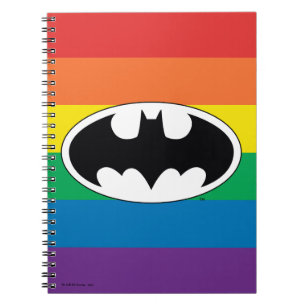 Caderno Espiral Logotipo do Batman Rainbow