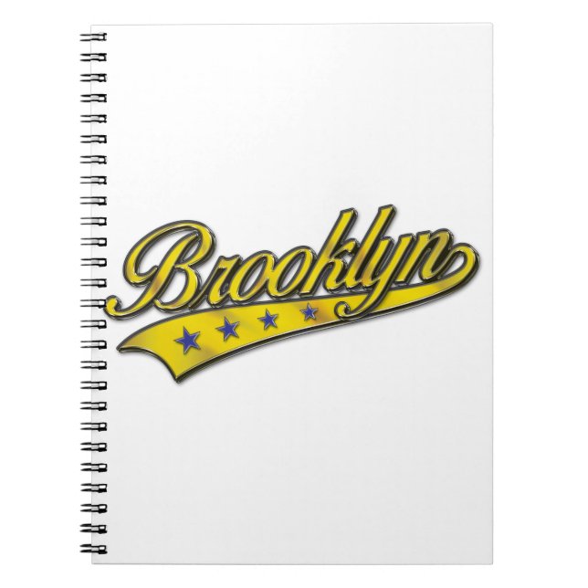 Caderno Espiral Logotipo do Brooklyn Dourado Embossado (Frente)