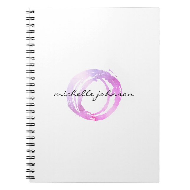 Caderno Espiral Logotipo do Designer de Círculos Pintados Luxe (Frente)