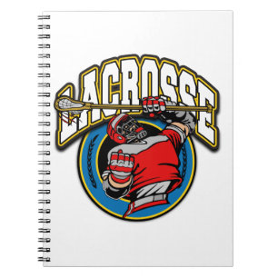 Caderno Espiral Logotipo do Lacrosse dos homens