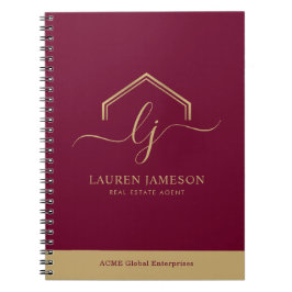 Caderno Espiral Logotipo do Realtor de Promocional Imobiliário Mod