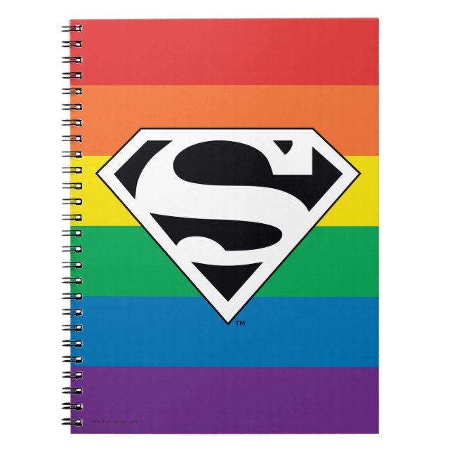 Caderno Espiral Logotipo do Super-Homem Rainbow (Frente)
