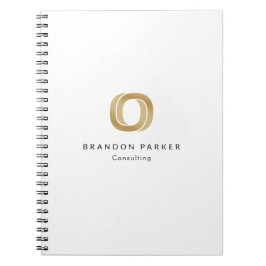 Caderno Espiral Logotipo Dourado profissional simples Empreendedor