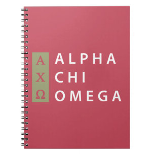 Caderno Espiral Logotipo empilhado alfa de Omega do qui