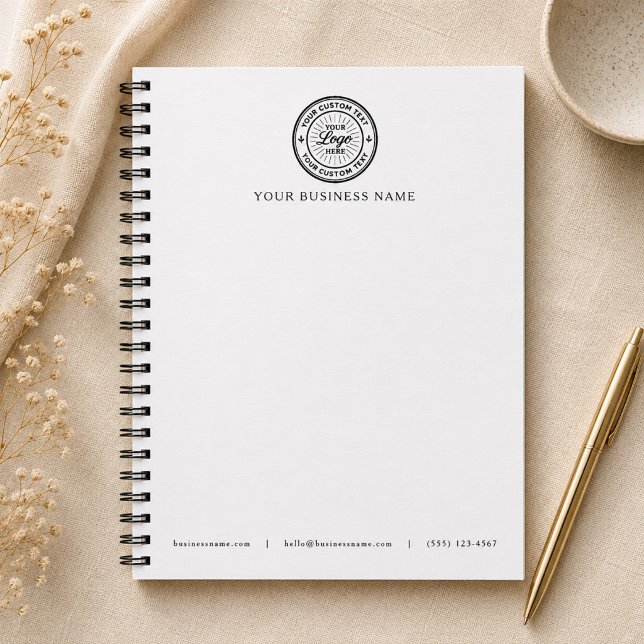 Caderno Espiral Logotipo Empresarial Cabeçalho Branco (Criador carregado)