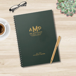 Caderno Espiral Logotipo Empresarial de Monograma de 3 Letras em V