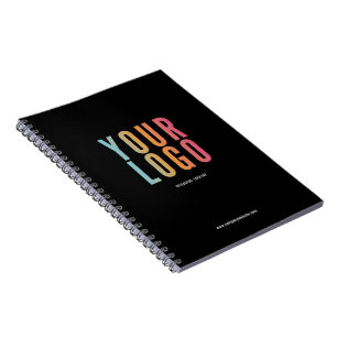 Caderno Espiral Logotipo Empresarial Minimalista Promocional Preto
